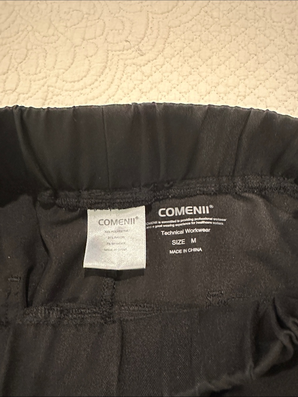 COMENII Black Womens scrub Pants - Size M